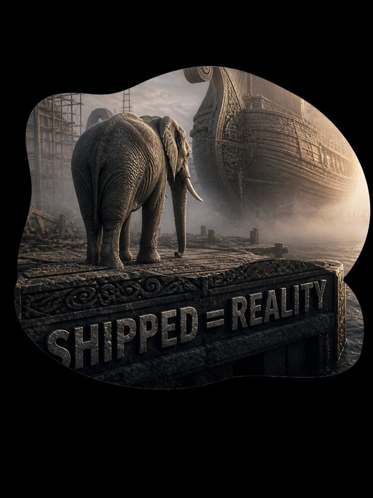 Founder Shipped Reality Elephant Industrial Noir Art Print by SavannaStrikes