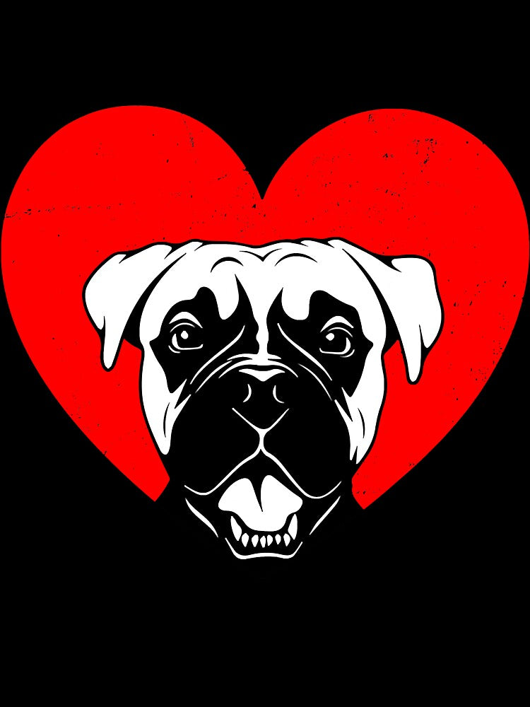 Valentines Day Retro Hearts Boxer Dog by linhchau98