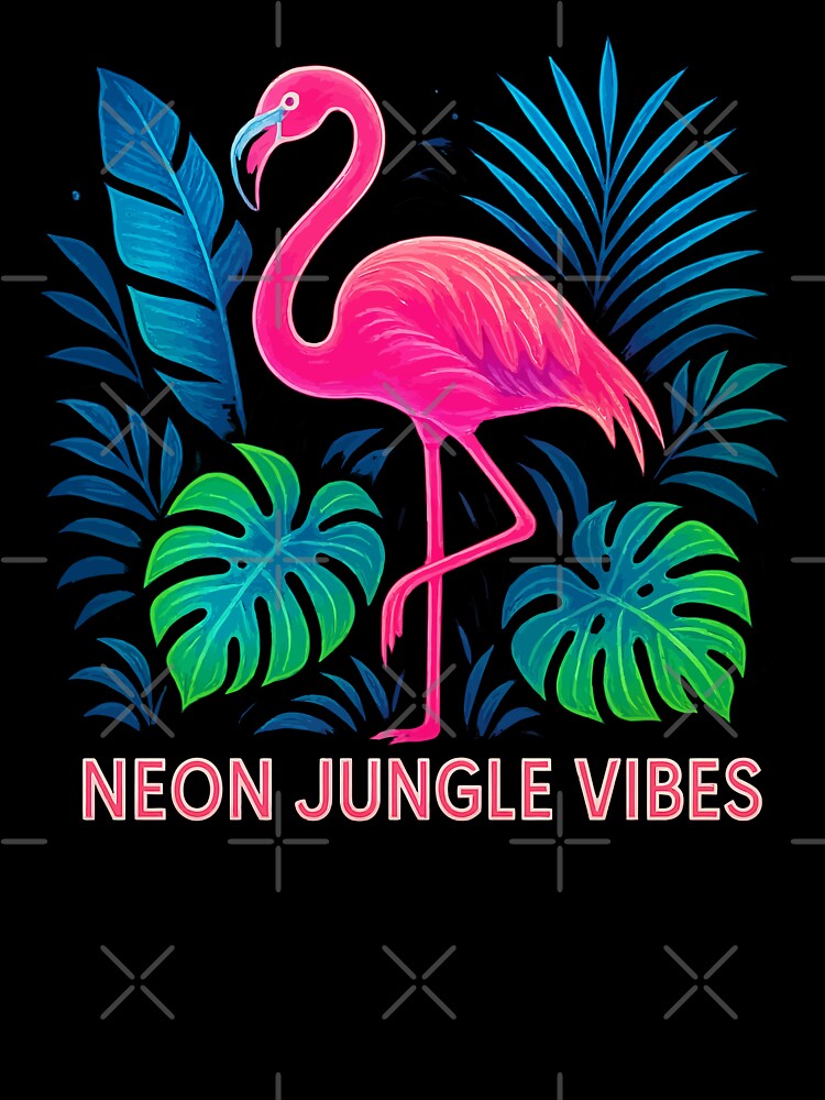 Neon Jungle Vibes – Flamingo Glow Art by xmoudx