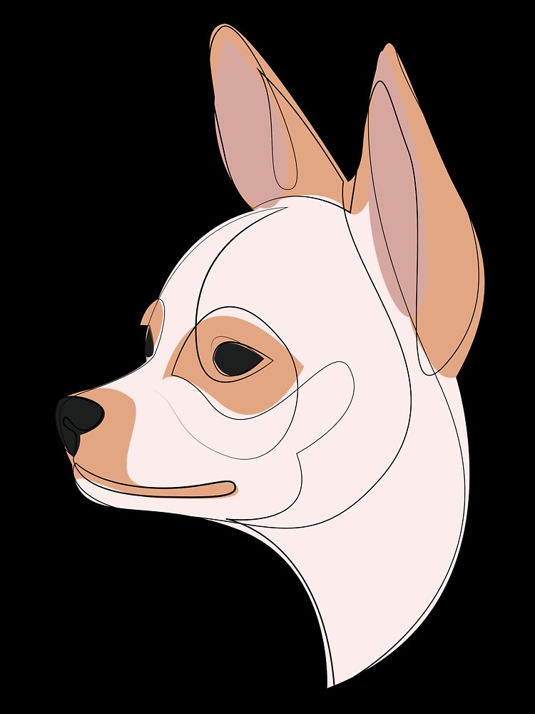 Chihuahua - continuous line drawing by addillum