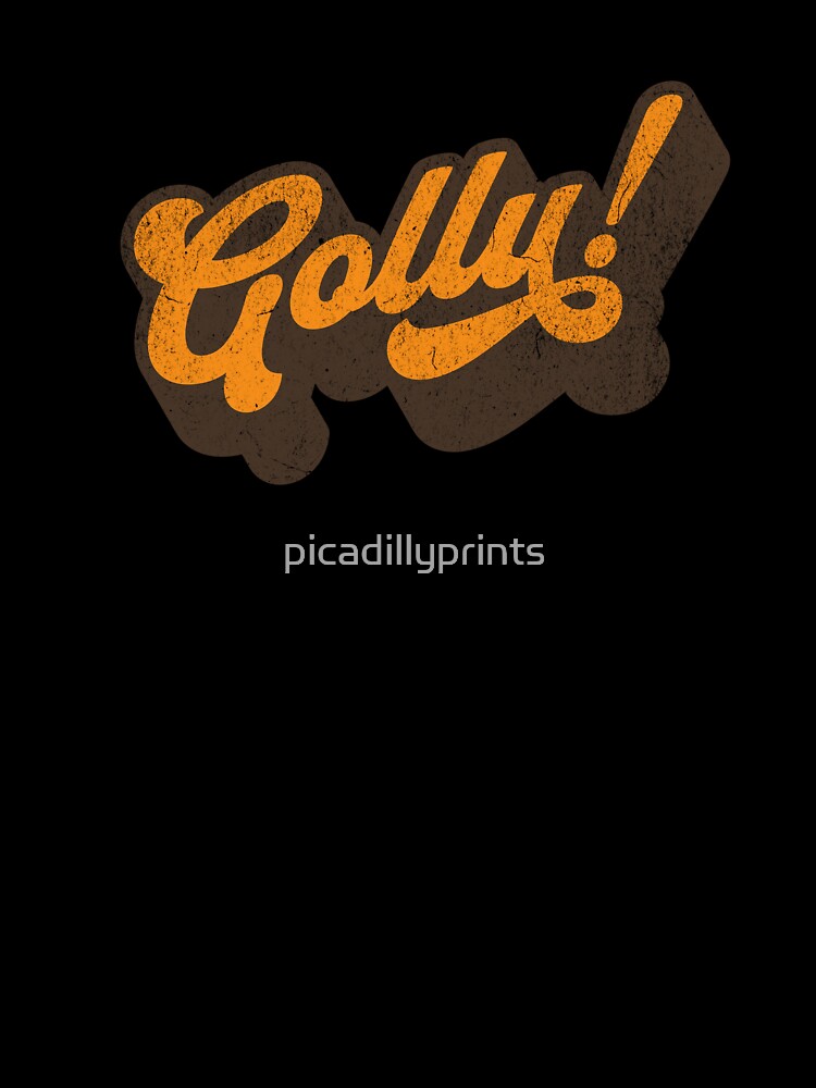 Golly! Retro 70s Script - Vintage Orange Statement Design by picadillyprints