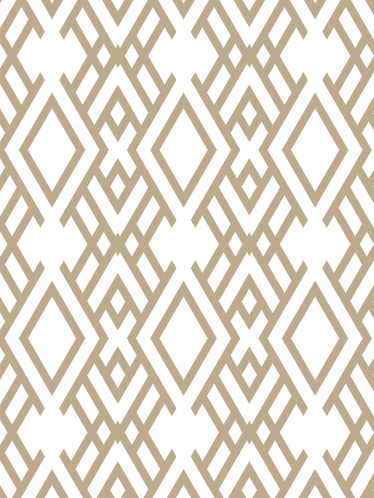 Tan and White Striped Art Deco Pattern Pairs DE 2022 Trending Color Bamboo Screen DE6193 by ColorOfTheYears