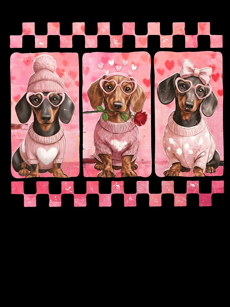Retro Dachshund Valentine by Benjaminerickso