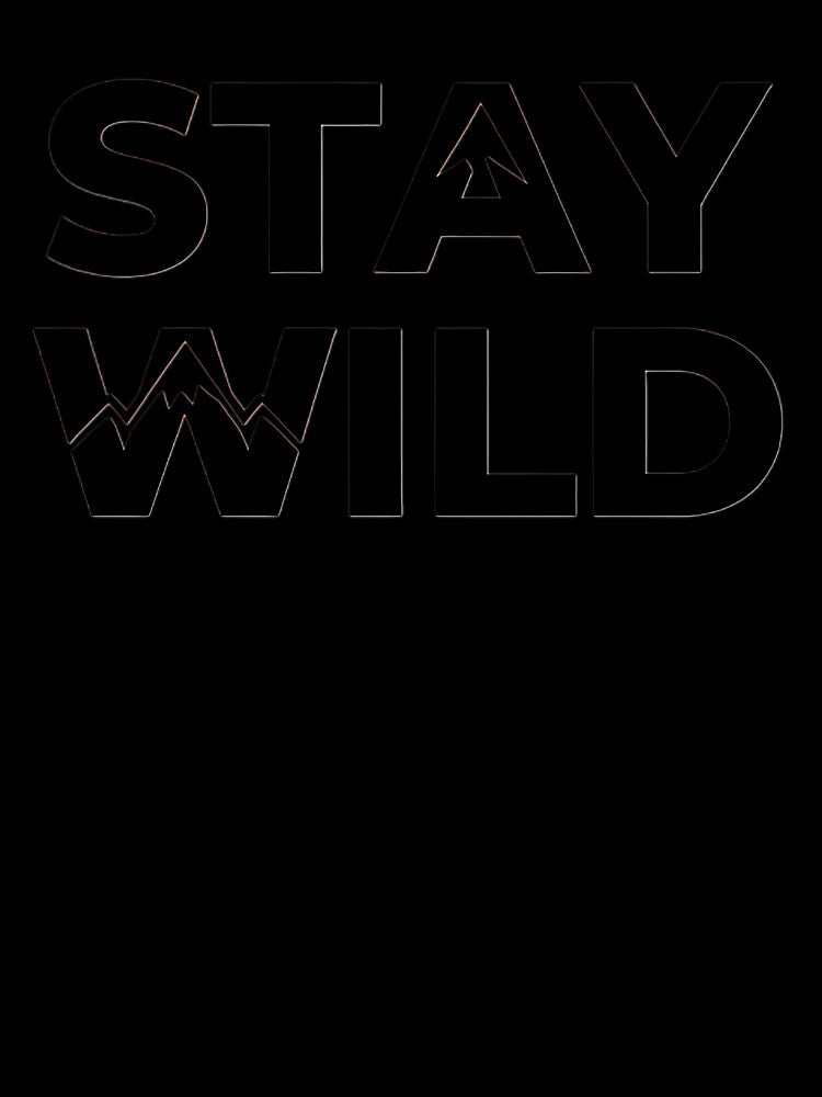 Stay Wild Mountain Typography Minimalist Adventure Tee by CryptoCactus