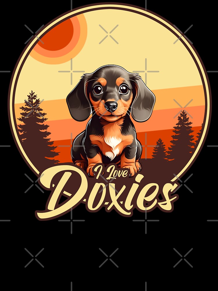 I Love Dachshunds - Vintage Sunset Design - Dachshund Lover by brindled