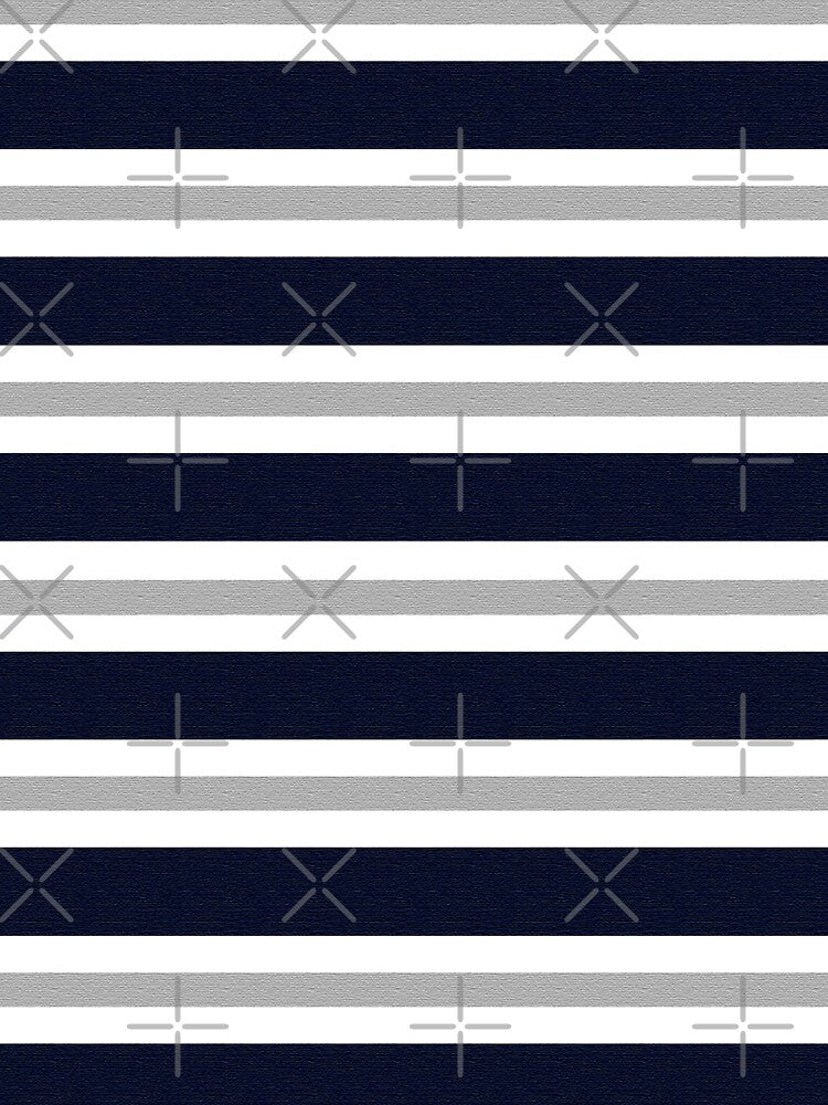 Grey and Blue Stripes Print by RSDigitalPrintDesign Unisex , , , Long Sleeve Tee