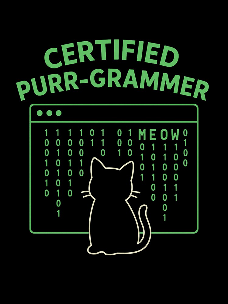 Certified Purr-grammer – funny coding cat shirt for tech geeks by PurfectAttitude