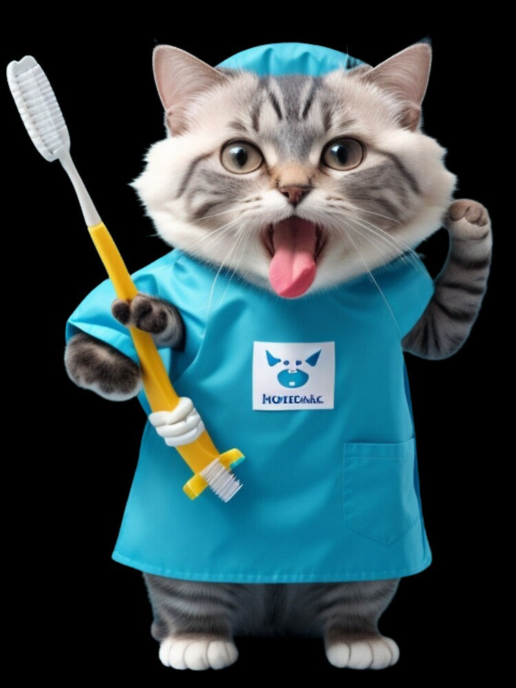 Cat Dentist Expressing Importance of Dental Care by AmmarTabby