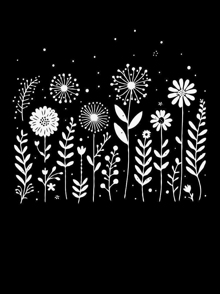 Minimalist Floral T-Shirts, Gifts for Women, Flowers Crewneck Sweatshirt, AestheticTees, Floral Shirts for Women, Wild Flowers Graphic Tees by teecraftstudios