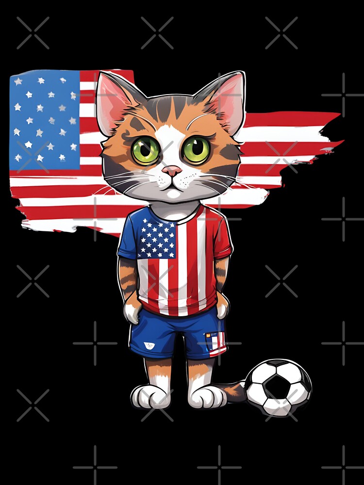 USA Sports Team: a Cat wearing colours of American Flag D10 by PerfectDay2Play Unisex , , , Long Sleeve Tee