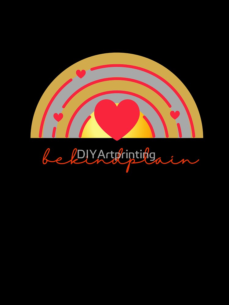 Be kind plain Love Rainbow Gold by DIYArtprinting