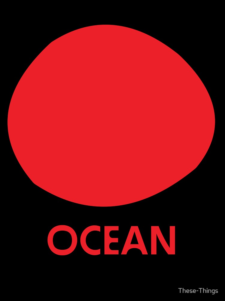 Ocean - red - Classic Tshirt - Crewneck tee, Ocean life, Diver, Swimmer, Water Baby, Organic, bold graphics by These-Things