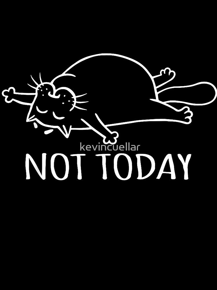 Not Today Lazy Cat T-Shirt by kevincuellar