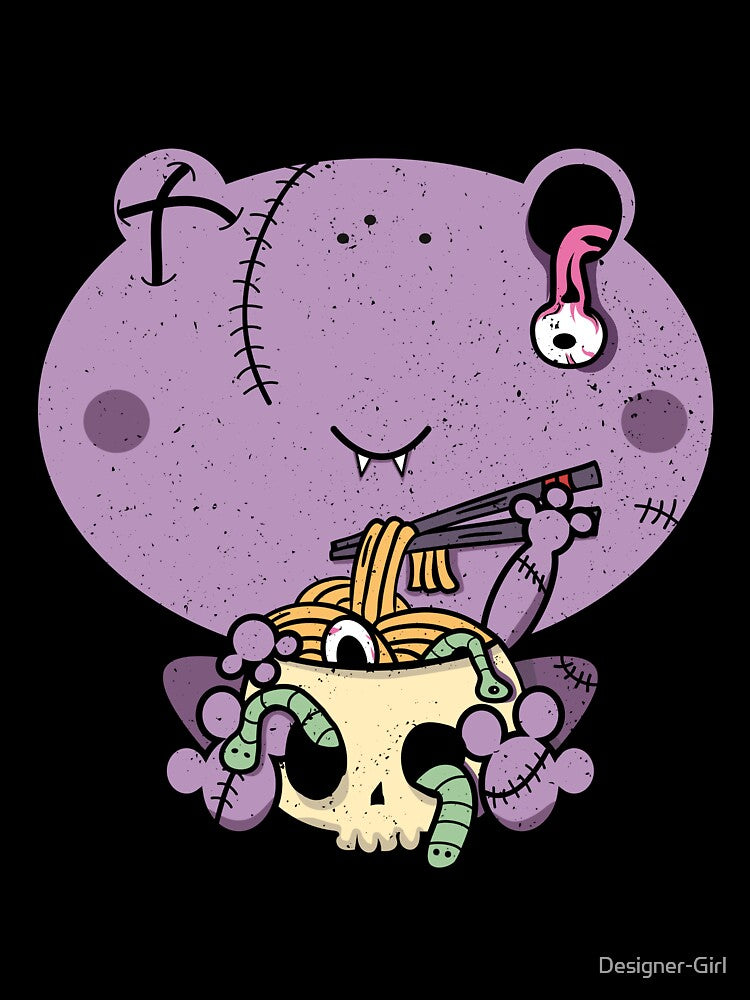 Kawaii Pastel Goth Cute Creepy Frog Eating Ramen by Designer-Girl
