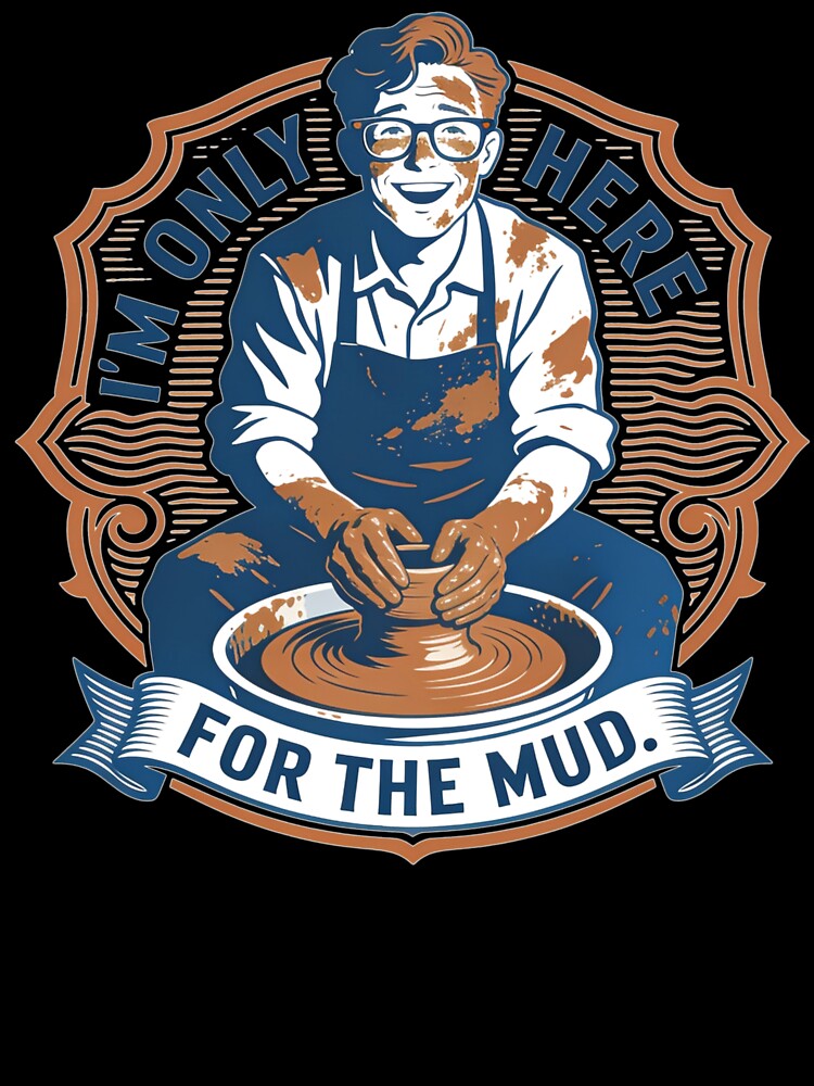 Funny Potter Gift I'm Only Here For The Mud Pottery Ceramic Art Design by thoughtswear