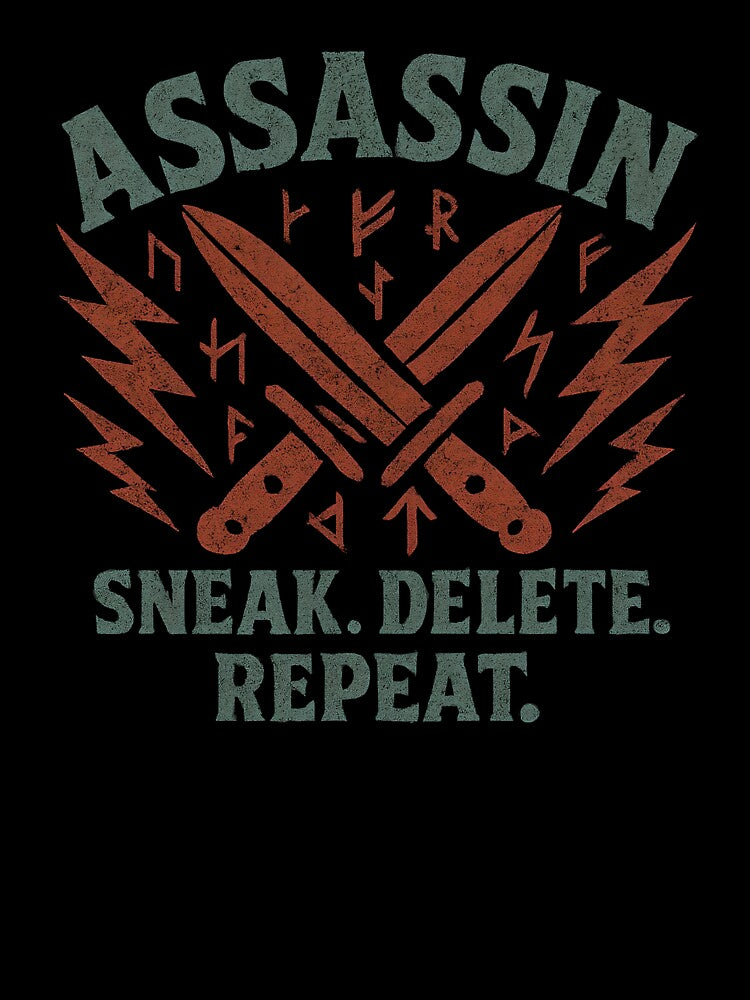Pixel Assassin Emblem – RPG Stealth Crit Specialist Gaming Art by GitGudGear