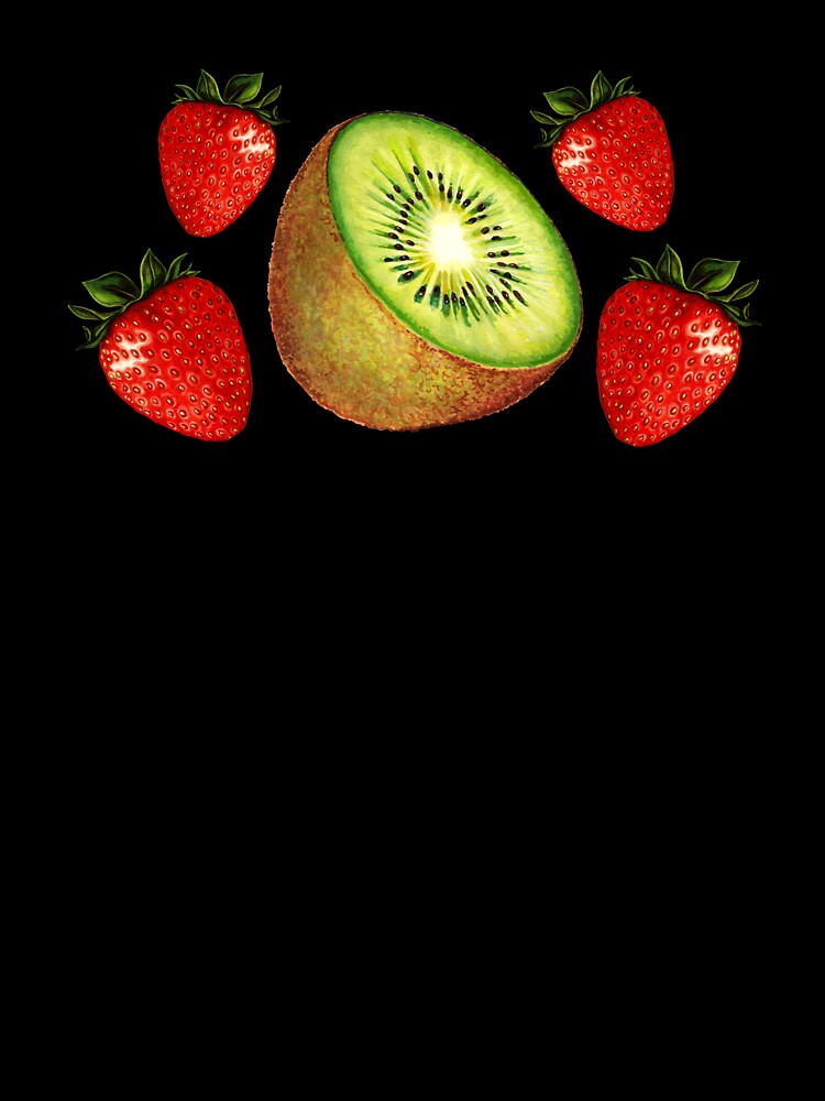 Strawberry Kiwi Pattern - Blue by Kelly  Gilleran