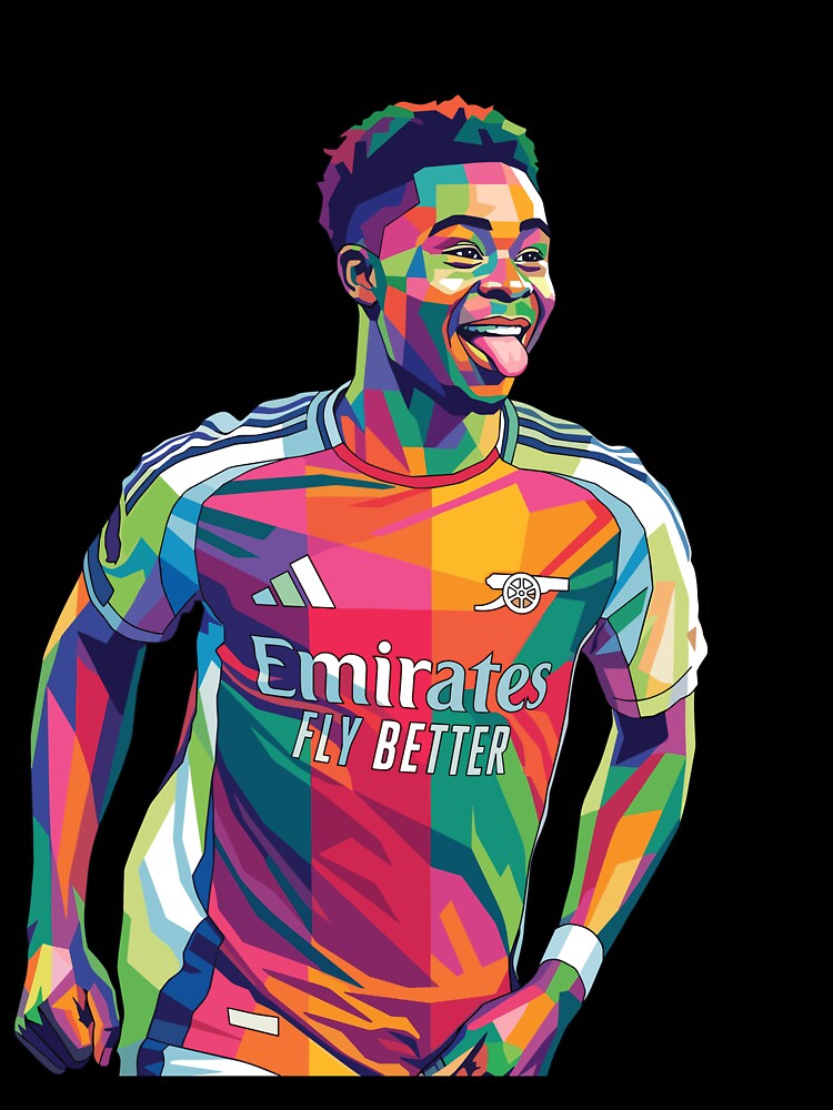 Bukayo Saka Celebration Wpap Art by princejolin Unisex , , , Long Sleeve Tee