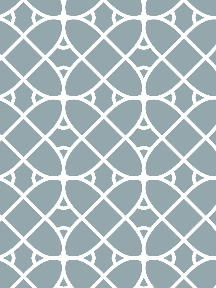 Mid-tone Blue and White Geometric Shape Pattern Pairs Graham and Brown 2022 Color of the Year Breathe - Colour Trends - Hue - Shade by ColorOfTheYears