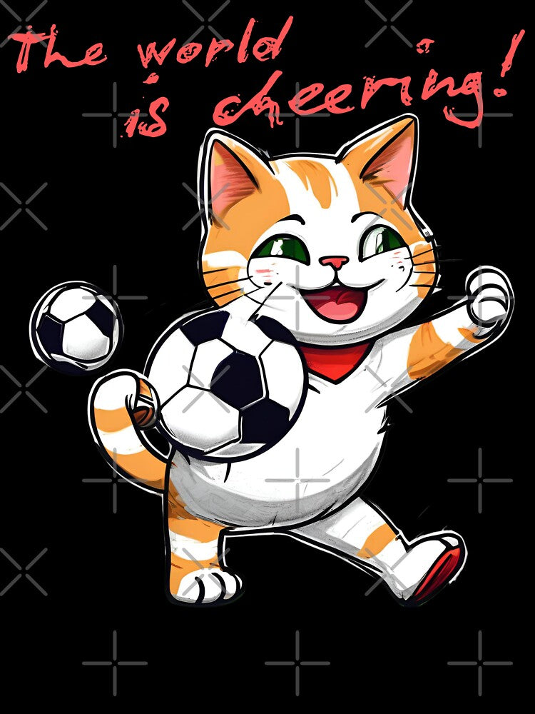The world is cheering! Football Sport Cheer On Cat Animals by Design_Your_Day Unisex , , , Long Sleeve Tee