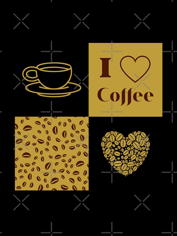 I love Coffee Grid Pattern by trendingatees