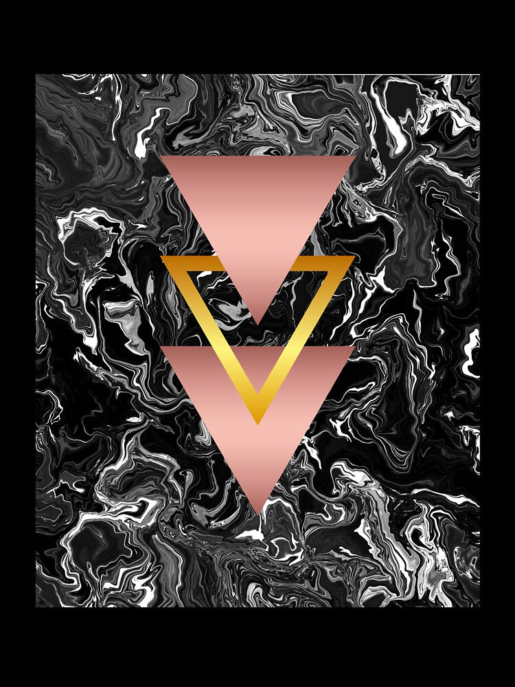 Pink and Golden Pyramid (Black Marble) Geometry by MindedInc