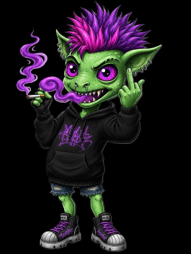 Neon Punk Monster by mARTi Unisex , , , Long Sleeve Tee