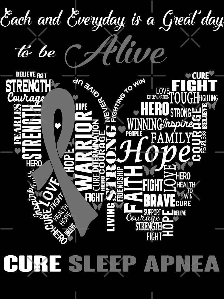 Butterfly Ribbon Cure Sleep Apnea Awareness by Tadmab