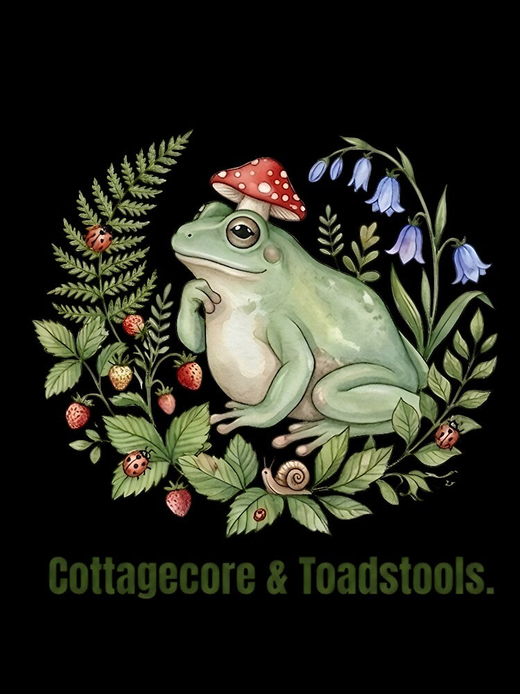 Cottagecore Mushroom Frog T-shirt - Nature Lover Gift by ZyxDes