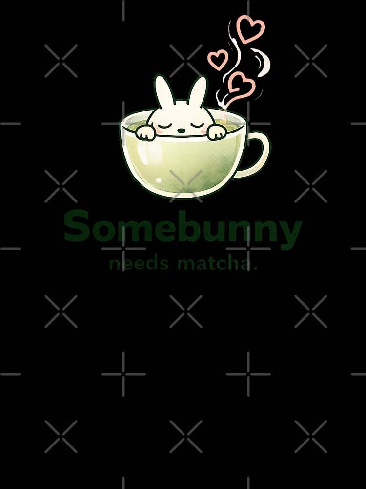 Cute bunny in matcha – Somebunny needs matcha by Dennis' Creative Corner