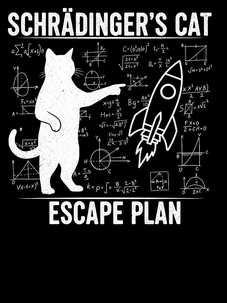 Schrödinger's Cat Escape Plan Science Humor by rafalZielinski