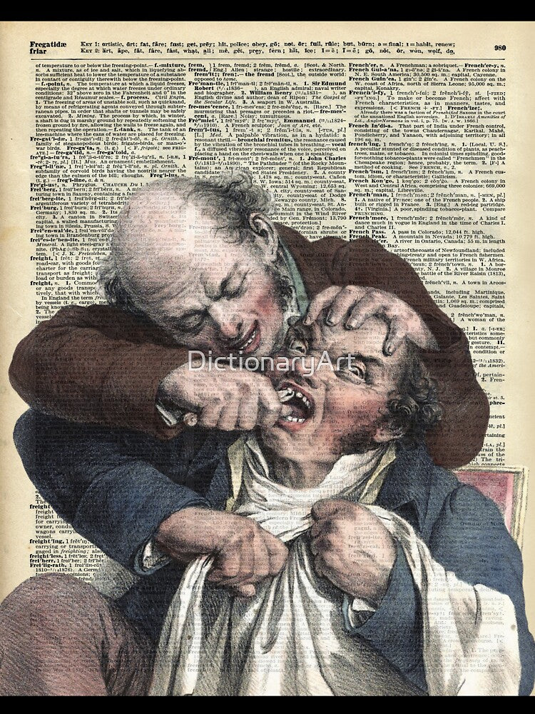 Dentist pulling teeth over old dictionary page by DictionaryArt