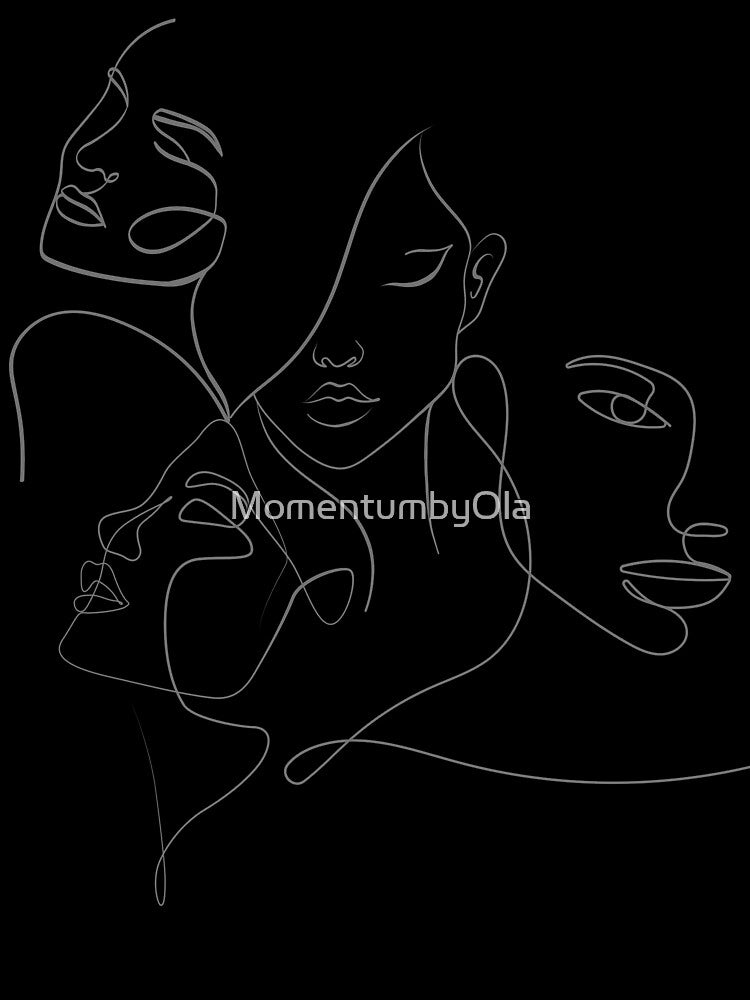 Abstract Line Art Faces – Minimalist Continuous Line Portrait by MomentumbyOla