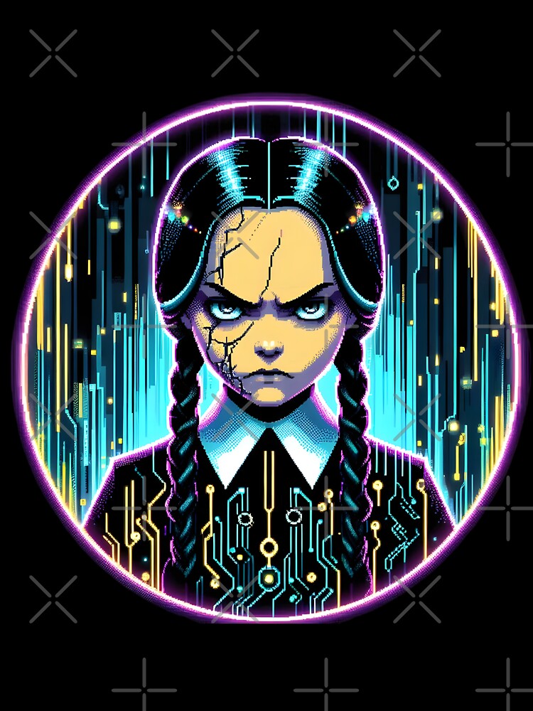 Cyberpunk Gothic Girl in Digital Neon Art by pumsquare