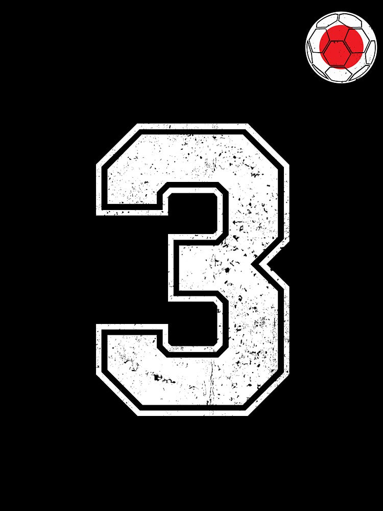 Japan Soccer Number 3 Vintage Sports Fan by LiviuGligoros Unisex , , , Long Sleeve Tee