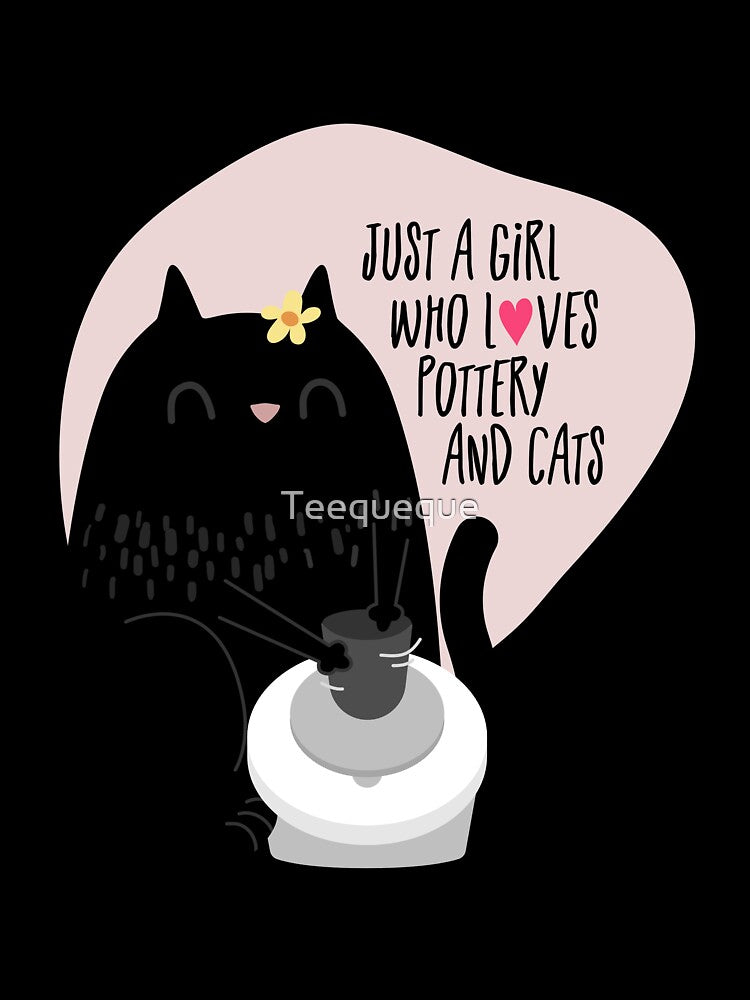 A girl who loves pottery and cats by Teequeque