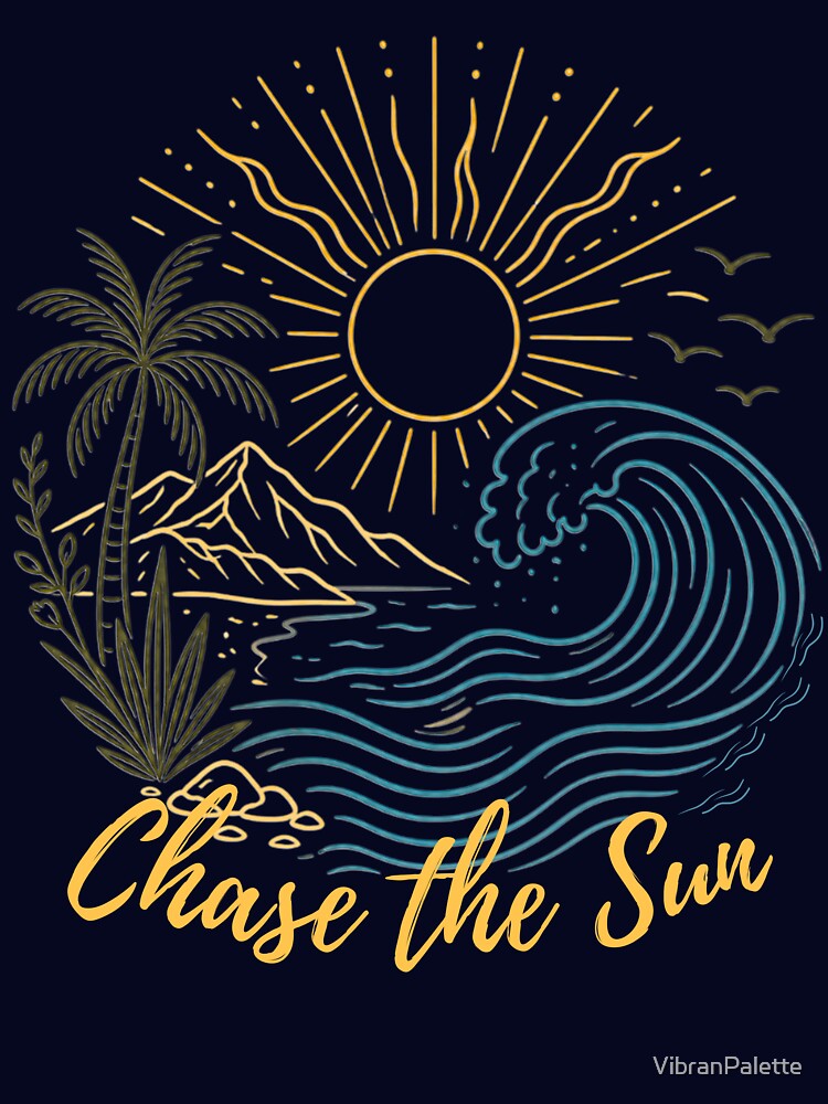 Boho Sun and Sea Ocean Wave Design by VibranPalette