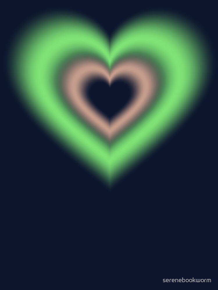 Green and gray orange blurry hearts (cinnamon and matcha) by serenebookworm