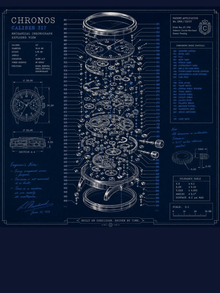 Blueprint | Vintage Technical Drawing Graphic T-Shirt for Designers & Engineers by rushaib