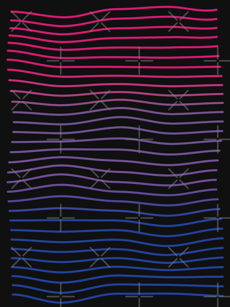 Minimalist Bisexual Pride Flag Waves – Modern LGBTQ+ Line Art Design by Lanakila Studio