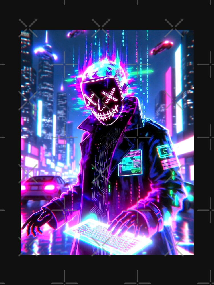 Neon Cyberpunk Hacker LED Mask by ExploreAura Studio