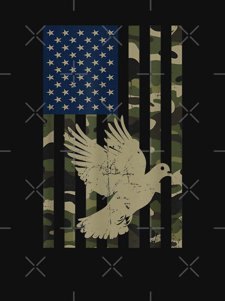 Dove Hunting Camo American USA Flag by goombi-creative