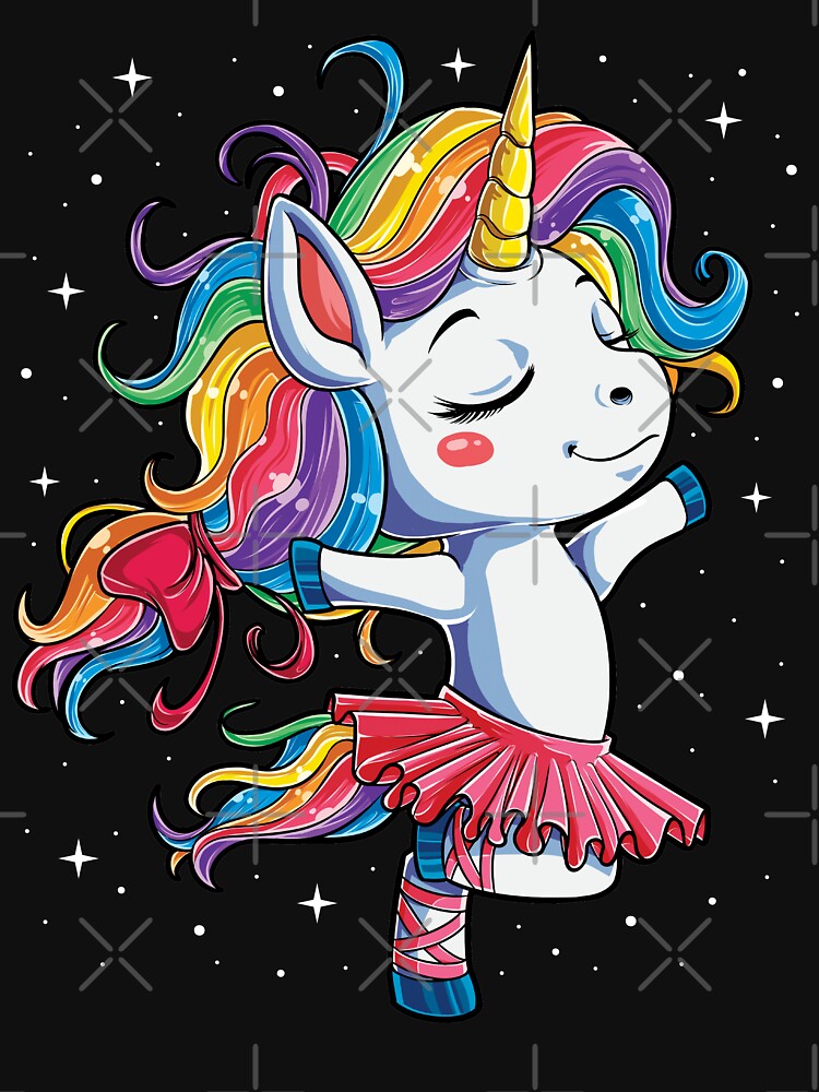 Ballet Dancer Unicorn T shirt Kids Girls Rainbow Ballerina Gifts Party Men Women by LiqueGifts