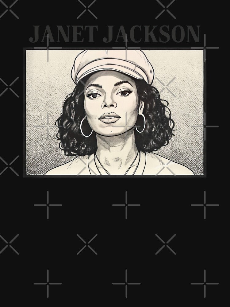 Janet Jackson  80s Vintage Faded Style Design #1100 by dan-ell