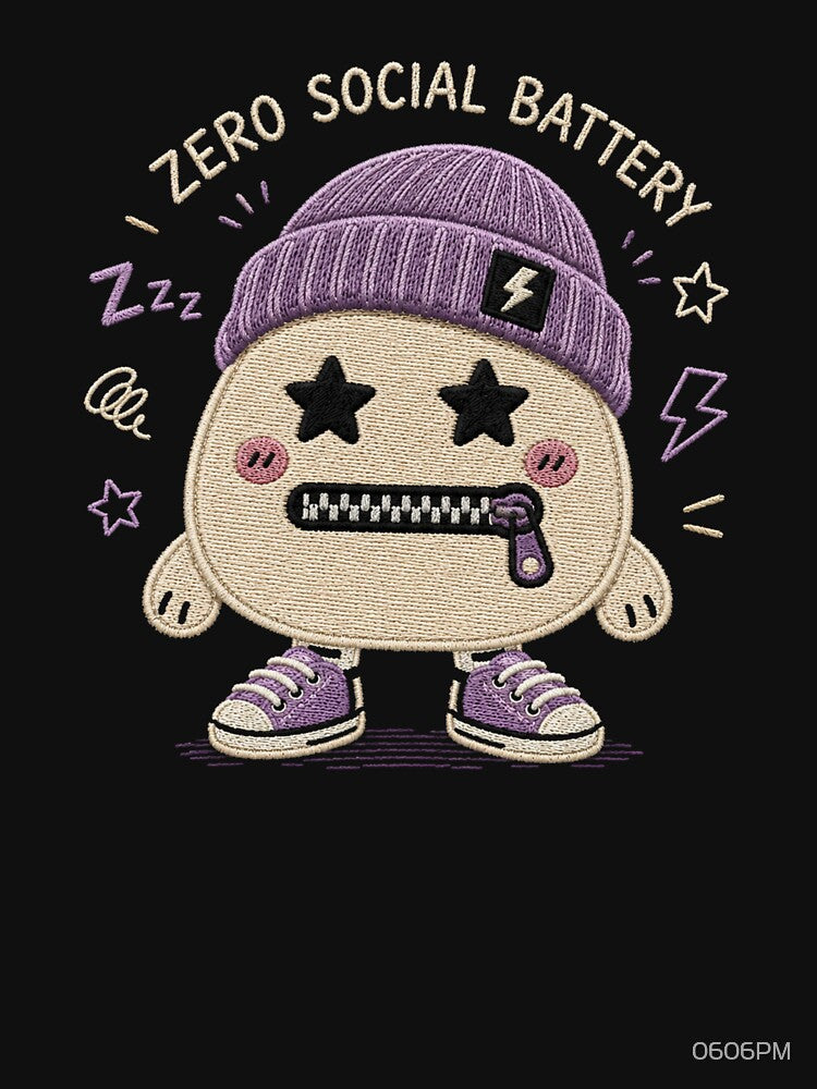 Zero Social Battery Introvert Patch by 0606PM