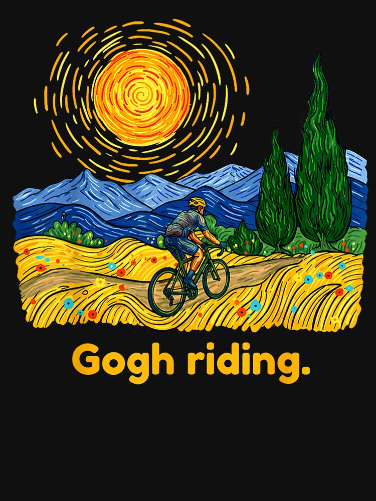 Gogh Riding Funny Cycling Van Gogh Art Bike by Juansustait
