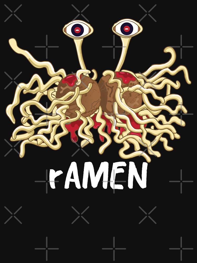 rAMEN Flying Spaghetti  Monster pastafarianism Skeptic Atheist by alltheprints