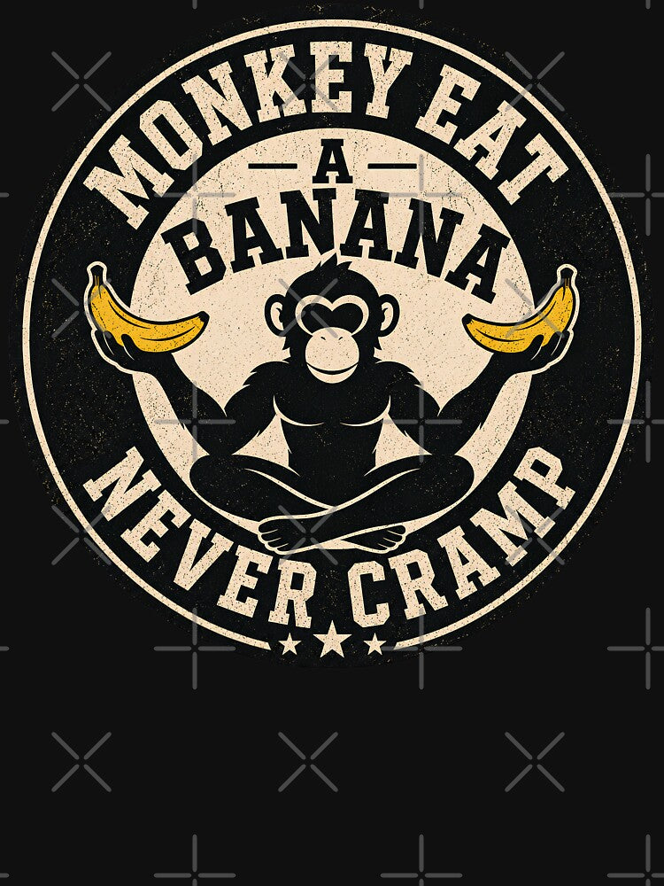 Monkey Never Cramps Shirt, Funny Baseball Meme Tee, Sarcastic Sports Humor T-shirt, Athlete Gift For Him, Monkey Eat Banana Meme by THREE LITTLE BEANS