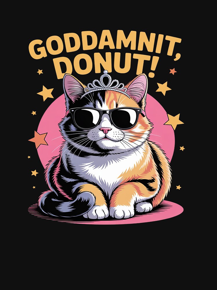 Funny Goddammit Donut Princess Cat Glasses by LeeEvans222