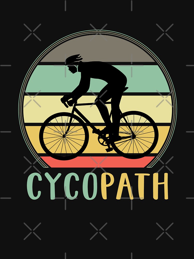 Cycopath - Funny Cycling Lover Pun Vintage Retro Sunset by Scratches Tees